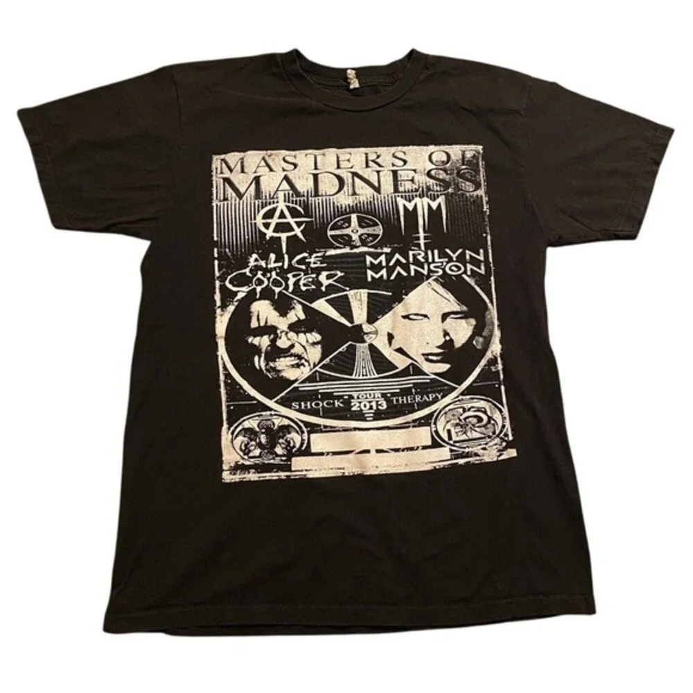 Marilyn Manson T Shirt Alice Cooper Shock Therapy 2013 Medium MASTERS OF MADNESS